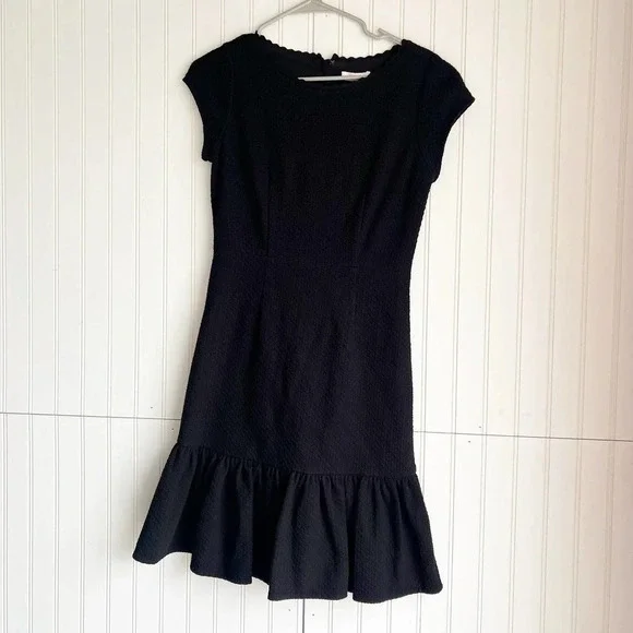 Rebecca Taylor Size 2 Black Cap Sleeve Honeycomb Dress NEW! - Picture 3 of 7